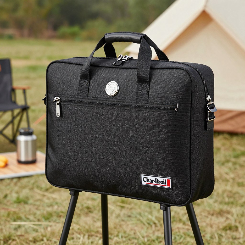 Char-Broil Grill2Go X200 portable grill latched closed with carry handles
