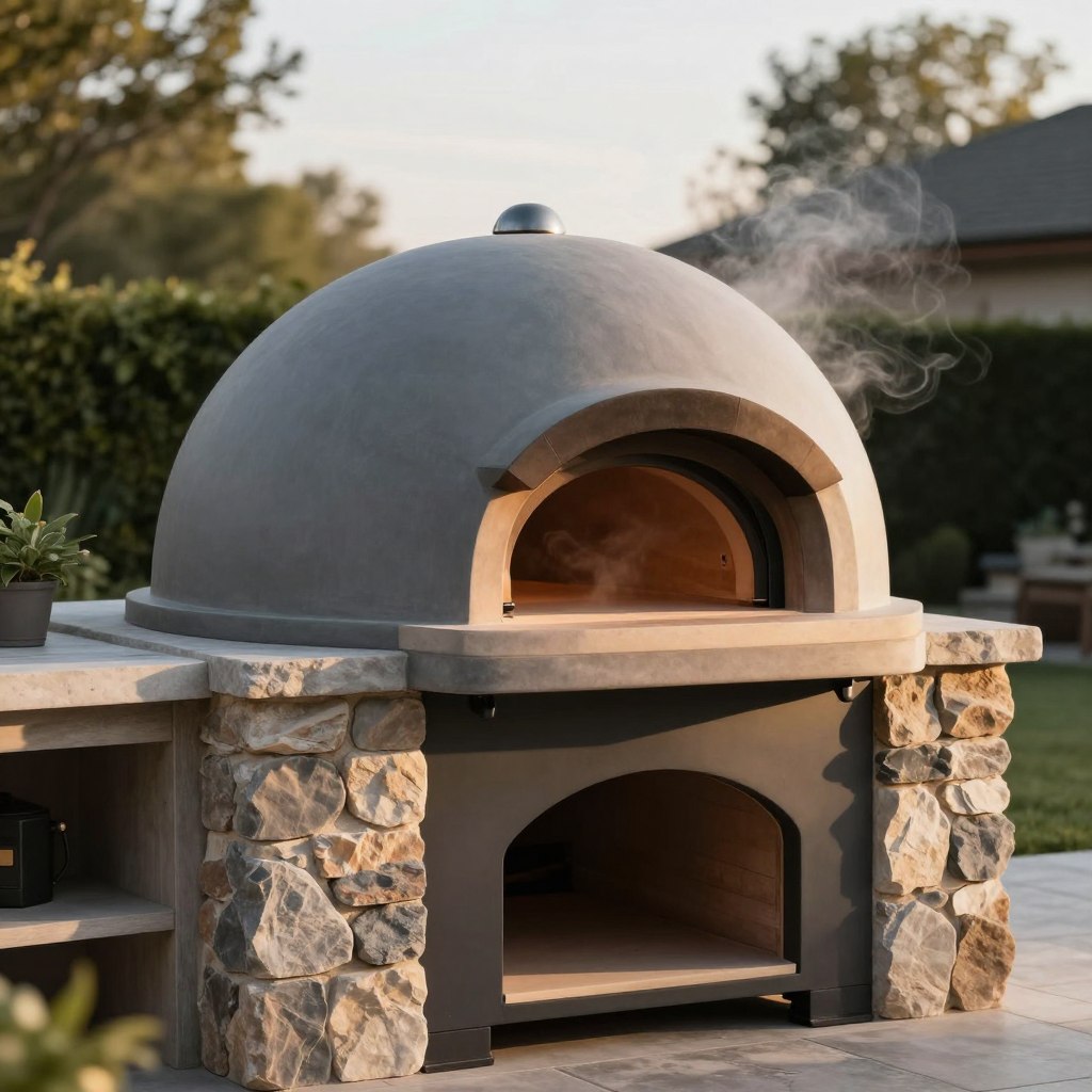 Gozney Dome S1 premium pizza oven in outdoor kitchen