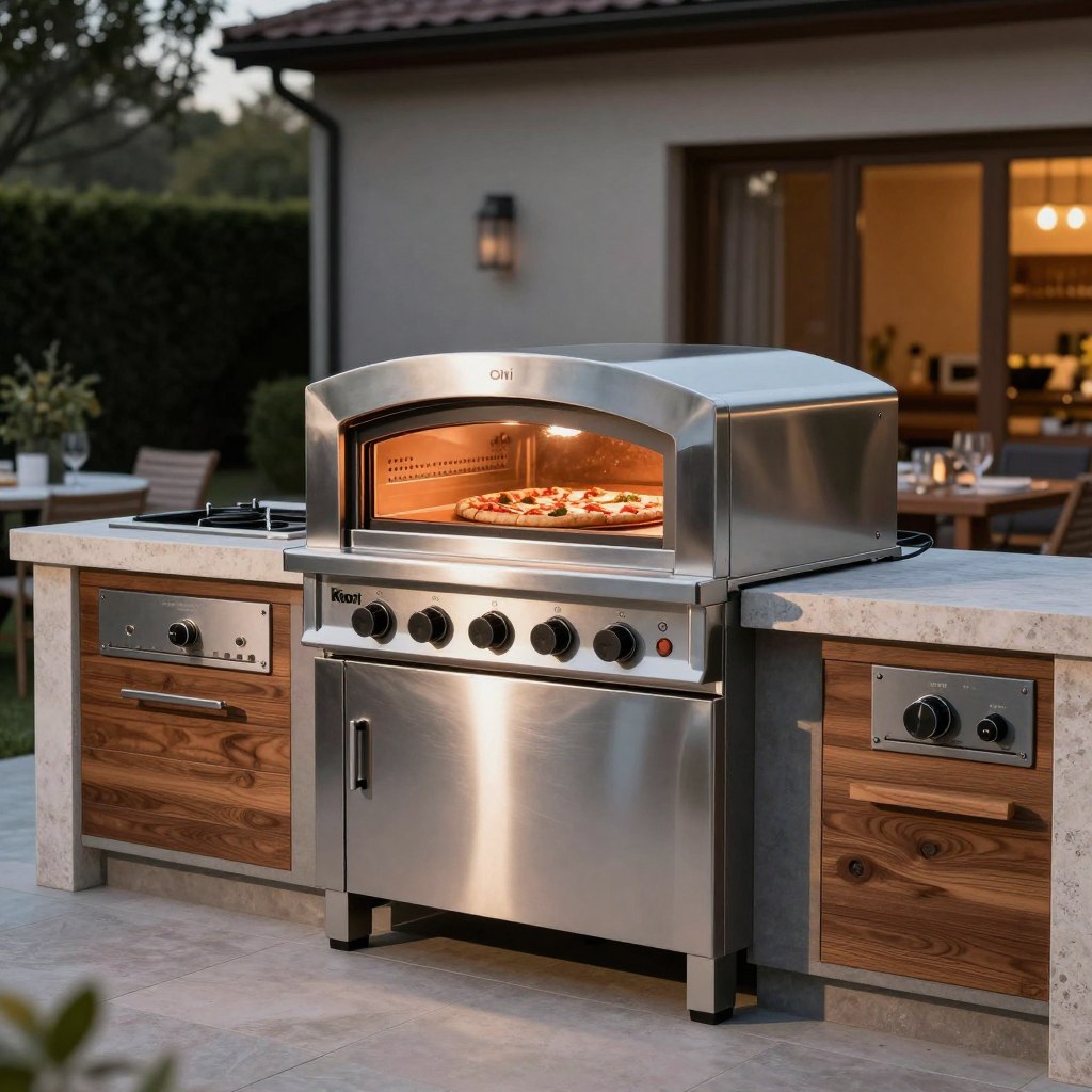 Ooni Karu 16 premium multi-fuel pizza oven outdoor setup