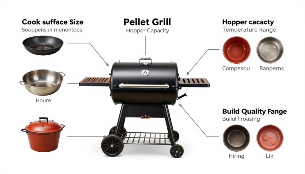 how to choose a pellet grill hopper size and cook surface guide