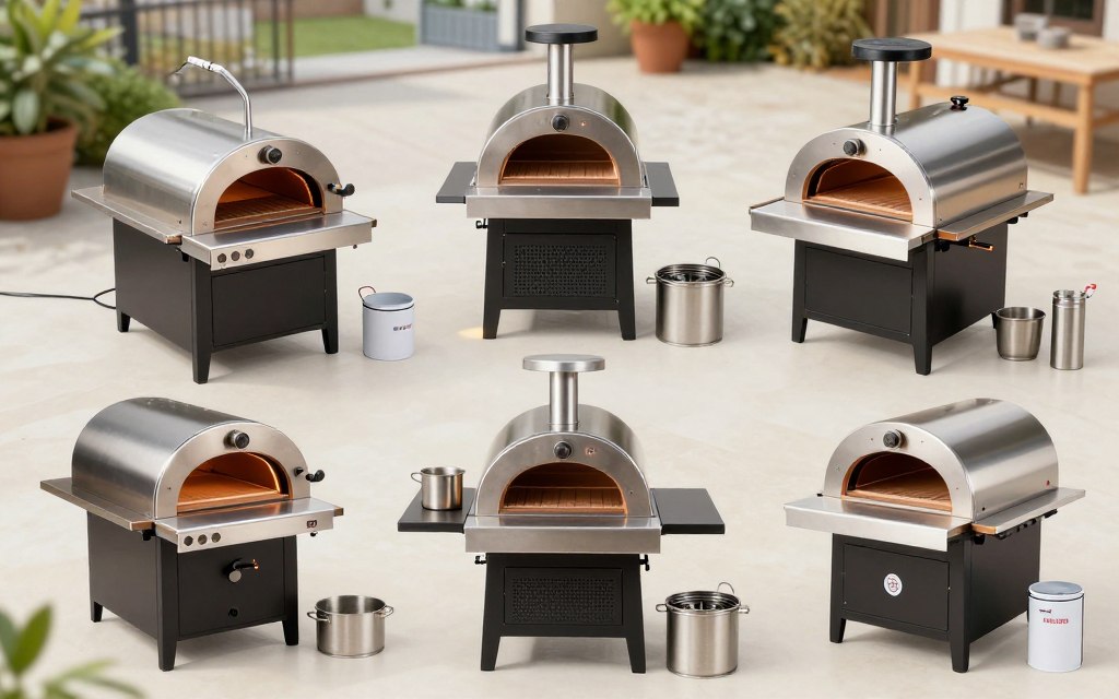 outdoor pizza oven selection guide with different models displayed