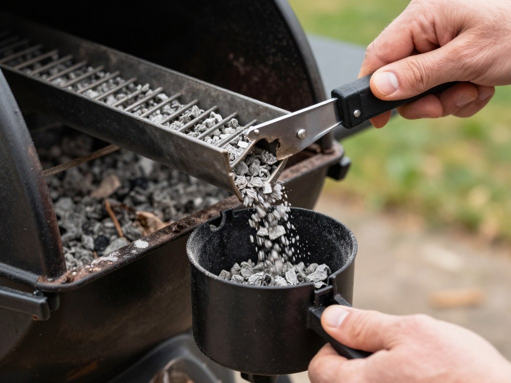 pellet grill maintenance and ash cleanout system