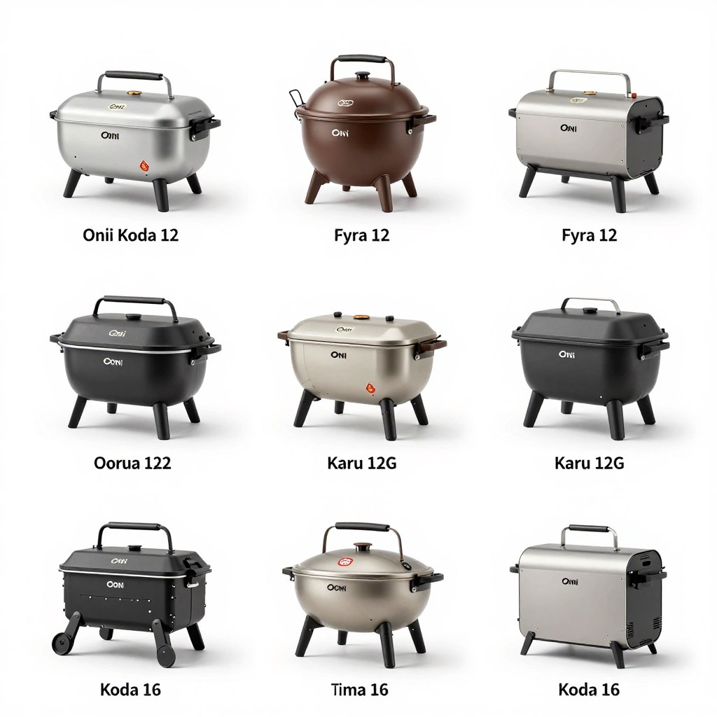 side by side comparison of four Ooni pizza oven models